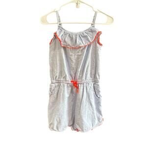 Boden Soft Blue Chambray Romper Stretchy Waist 100% Cotton Size 13-14Y 164cm